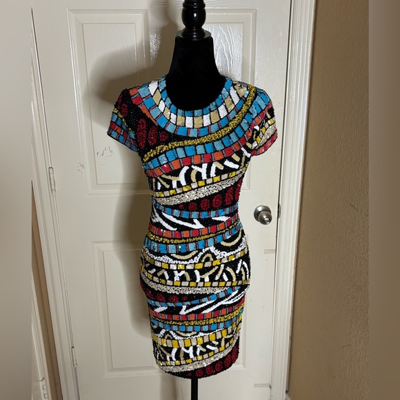 Alice + Olivia Dresses & Skirts - Alice + Olivia Multi Color Sequins Beaded Sz 0 Dress $895 Tracy Bendit NWT​